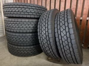 C281 バリ溝 2023年製 送料無料【225/80R17.5 123/122】ブリヂストン エコピアM801Ⅱ ミックスタイヤ 6本 約8.5-9分山