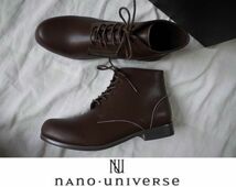 ★新品激安★nano・universe (ナノ・ユニバース) ★レザーショートブーツ★定価１万２９６０円★２５cm★ブラウン★_画像3