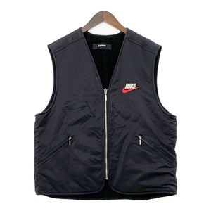 Supreme NIKE 18AW Reversible Nylon Sherpa Vest リバーシブル ベスト ナイロン ボア Lサイズ シュプリーム ナイキ アウター DM10737■