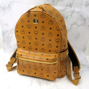 MCM COGNACVISETOS STARK SIDE STUDSBACKPACK MMK6SVE38CO001 リュック サイドスタッズ付 ヴィセトス バックパック エムシーエム W8102☆