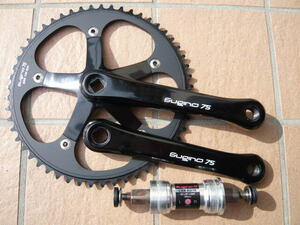 スギノ SUGINO スギノ75 SUGINO75 CRITERIUM 170mm 53T (厚歯) BLACK ブラック CBB-SG75 カートリッジBB クランク/BBセット piste ピスト