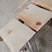 C-1651 　国産ひのき　耳付節板　3枚セット　テーブル　棚板　看板　一枚板　無垢材　桧　檜　DIY_画像4