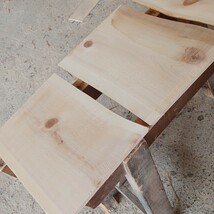 C-1651 　国産ひのき　耳付節板　3枚セット　テーブル　棚板　看板　一枚板　無垢材　桧　檜　DIY_画像8