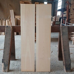 B-1528 【97×20.2/21.4×2cm】国産ひのき　板　2枚セット　テーブル　棚板　看板　一枚板　無垢材　桧　檜　DIY