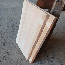 A-1598 　国産ひのき　耳付板　2枚セット　テーブル　棚板　看板　一枚板　無垢材　桧　檜　DIY_画像8