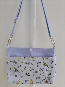 【ハンドメイド】ショルダーバッグ*鳥柄b*長財布も入る*