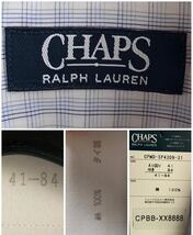 【新品/タグ付】CHAPS RALPH LAUREN シャツ メンズ 41-84 チェック 白×青 チャップス ラルフローレン 未使用_画像4