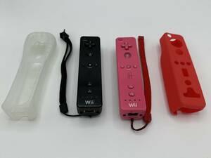 送料無料 2個セット Wii リモコン 任天堂 純正 コントローラーRVL-003 ブラック ピンク カバー付き 黒 コントローラ 