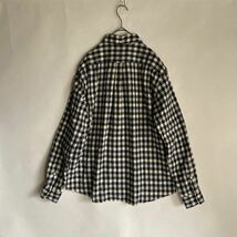 【美品】 SHIPS シップス ピマコットン フランネル ボタンダウン シャツ ブロックチェック ベーシック 大きめ ネイビー系 size XL sk_画像3