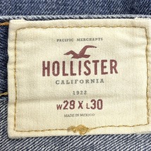 ホリスター HOLLISTER デニム パンツ ジーンズ ジーパン USED加工 紙パッチ ジップフライ ストレート 綿100% 29 青 レディース(メンズ？)_画像3