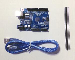 (未使用 動作品) Arduino Uno R3 互換品 ATmega328P CH340 ＋ USB2.0ケーブル ＋ ピンヘッダ 【電子工作】