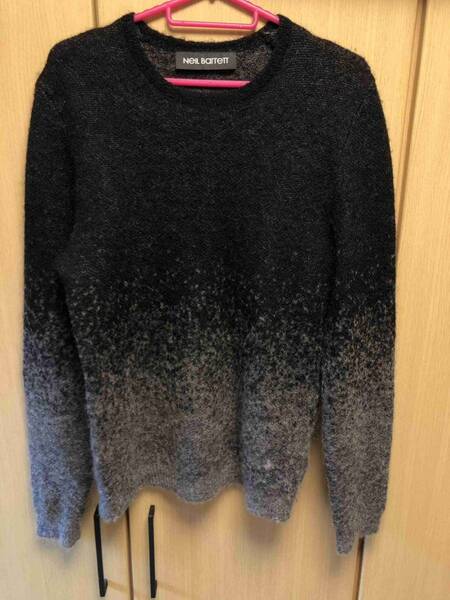国内正規 18AW Neil Barrett ニールバレット グラデーション モヘヤ混 ウール ニット KNIT 黒灰 S BMA167 1662