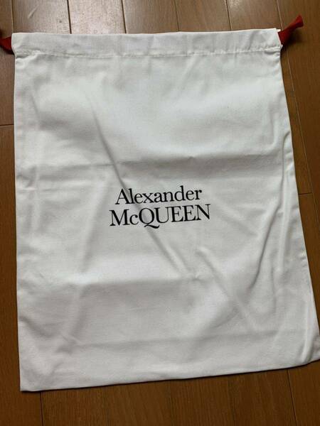 正規 ALEXANDER McQUEEN アレキサンダーマックイーン 付属品 シューズバッグ 保存袋 赤リボン 白