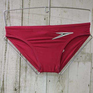 ●【61】Sサイズ　競泳水着　speedo(ミズノ)　競パン　ブーメラン　中央大　赤　G-SUITS　ウロコ模様【美品】【未使用】