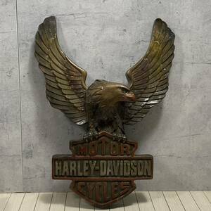 MJ240131-5【希少】HARLEY DAVIDSON ハーレーダビッドソン 木彫り風 看板 鷲 47cm×64cm アメリカン雑貨 ガレージ