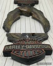 MJ240131-5【希少】HARLEY DAVIDSON ハーレーダビッドソン 木彫り風 看板 鷲 47cm×64cm アメリカン雑貨 ガレージ_画像4
