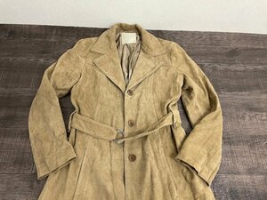 'S MaxMara マックスマーラー◆レザーコート/ベージュ系◆K0043