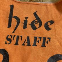 れ1148 hide サイコベア 半袖Tシャツ オレンジ STAFF ALL AREAS NO ALCOHOL？ バンドT レディース_画像6