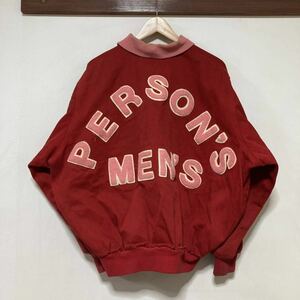か1344 PERSON’S FOR MEN パーソンズ スタジャン バーシティジャケット L レッド/ピンク系 オールド レトロ