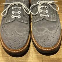 Tricker's トリッカーズ バートン M7292 サイズUK9 フィッティング5 英国製 中古品 コマンドソール Men's Grey Calf Derby Brogues Bourton_画像4