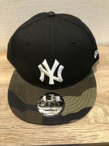 定価5830円　ニューヨークヤンキース　MLB　野球　帽子　キャップ　 NEW ERA ニューエラ　黒　アーミー　迷彩 9FIFTY SNAPBACK