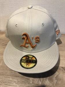 アスレチックス　元　阪神タイガース　藤浪晋太郎　MLB NEW ERA　ニューエラ　59FIFTY 7 3/8 ベージュ　オレンジロゴ