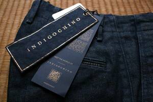 未使用・新品 イタリア インコテックス INCOTEX SLACKS INDIGO CHINO「TAYLER」 デニム スラックス 30 ワンプリーツ