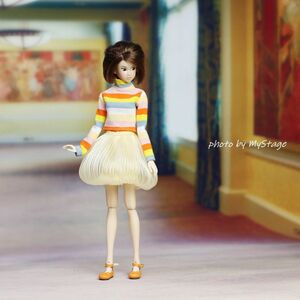  кукла одежда msdr-24-053 orange серия окантовка футболка с длинным рукавом . желтый chu-ruba Rune юбка (momoko, Jenny,MISAKI,OBITSU корпус )