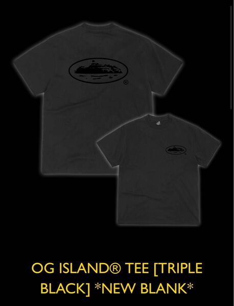 Corteiz OG ISLAND TEE [TRIPLE BLACK] 