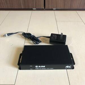 エイム AIM　4K 60p AVS-18G104　HDMIスプリッター 　 通電確認済