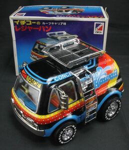 当時物 未使用デッドストック イチコーのルーフキャリア付レジャーバンTURBO　　　　　　　　　　　　　 検索→ブリキ 昭和レトロ 旧車