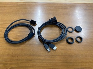 ガレージメカニック ２点セット HDMI接続ケーブル、HDMI&USBソケット、メーカーナビ純正ナビ パナプラスナビ用 新型スペーシア新型スイフト