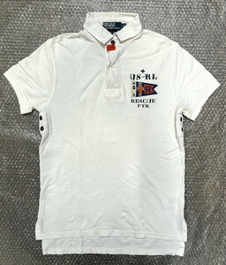 【た-2-81】中古品 Polo Ralph Lauren メンズ ポロシャツ ホワイト サイズS 着丈約66cm 身幅約49cm 袖丈約18cm ラルフローレン 古着