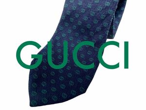 GUCCI★グッチ★GG柄★ネクタイ★近年モデル★ネイビー×グリーン★入学式★卒業式