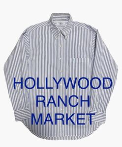  regular price 1.8 ten thousand jpy *HOLLYWOOD RANCH MARKET* Hollywood Ranch Market * Broad stripe H embroidery embro Ida Lee button down shirt 