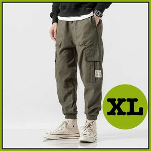 カーゴパンツ ジョガーパンツ XL メンズ ズボン ストリート 韓国 カジュアル ルーズパンツ カーキ ユニセックス