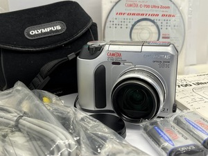 ★訳アリ美品★付属品多数★オリンパス OLYMPUS CAMEDIA C-700 ULTRA ZOOM デジタルコンパクトカメラ シルバー 銀 #0208-1