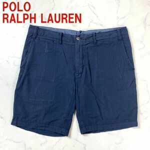 A176 ポロラルフローレン 半ズボン ハーフパンツ 綿 紺 POLO RALPH LAUREN コットン ネイビー 36