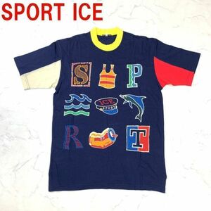 A356 SPORT ICE 半袖Tシャツ 綿 ビッグシルエット 紺 コットン ネイビー 大きめ オーバーサイズ M