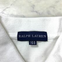 A475 ラルフローレン ノースリーブ ポロシャツ 綿 ワンポイント 白 Ralph Lauren コットン ホワイト 刺繍 160_画像4