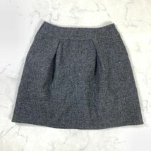 A765 ルーニィ ひざ丈スカート ウール ハリスツイード グレー LOUNIE Harris Tweed 裏地あり ダークグレー 40_画像10