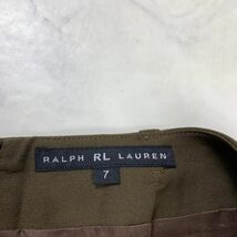 A1591 ラルフローレン 膝丈スカート タイト ウール 裏地あり 茶色 Ralph Lauren ブラウン スリット ７_画像5