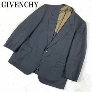 LA41 ジバンシー テーラードジャケット カーキグレー系 半裏仕立てGIVENCHY ネーム刺入り ウール100％