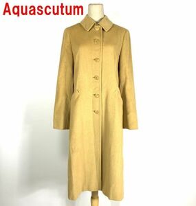 A788 アクアスキュータム ロングコート ウール 裏地あり ベージュ Aquascutum 11