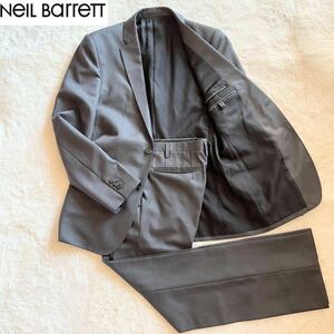 【美品】BLACKBARRETT ニールバレット　セットアップ　スーツ　グレー　上下　ビジネス　フォーマル ジャケット 冠婚葬祭　サイズM 