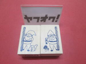 ★ますてのあいぼう　マスキングテープ　スタンプ　はんこ　小人とリス　小人ときのこ　2種