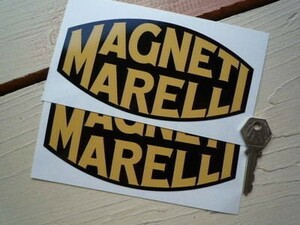 ◆送料無料◆ 海外 Magneti Marelli Black & Yellow Blunted マニエッティ・マレリ 165mm 2枚セット ステッカー