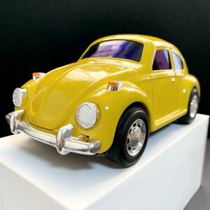 ブリキ製ミニカー VW Volkswagen Beetle フォルクスワーゲン ビートル 全長約21.5㎝ スケール不明 イエロー トイズクラブ TOYS CLUB
