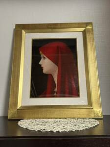 聖母マリア 額縁 木製フレーム ビーズ絵画
