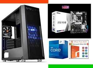 【新品】最新14世代 Core i7 14700K-i9 13900同/最新700シリーズマザーボードB760Pro/DDR5 M16GB/Office/550W/M.2SSD512GB